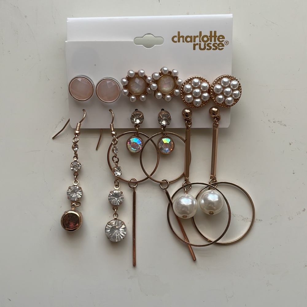 2/$10 Charlotte Russe Earring Set, 6 pairs NWT